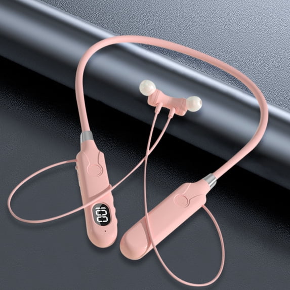 VALSEEL Neckband Bluetooth Headphones, Hanging Neck Bluetooth Earphone Wireless Magnetic Absorber New Private Model with Digital Display Ultra Long Range Bluetooth Earphone
