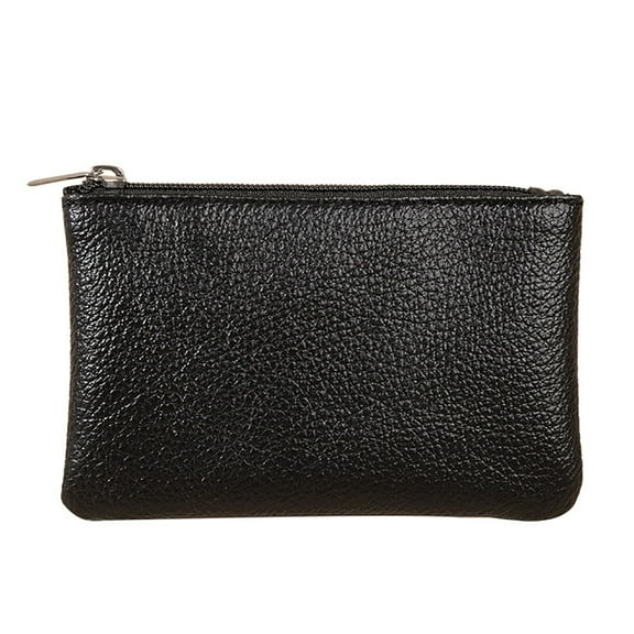 VALSEEL New Lychee Pattern Zipper Coin Purse Ultra-thin Short Card Coin Key Organizer Pouch Bag Storage Bags