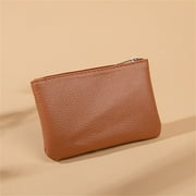 VALSEEL New Lychee Pattern Zipper Coin Purse Ultra-thin Short Card Coin Key Organizer Pouch Bag Storage Bags