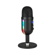 VALSEEL PC Computer USB Condenser Microphone with RGB LED Lights, Headphone, Volume and Background Noise Reduction for Live Streaming, Podcasting, Chat Gaming
