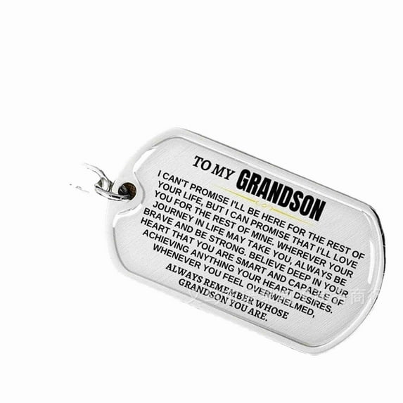 VALSEEL Personalized To My Grandson Unique Keychain, Gift For Grandson Grandchild From Grandpa Grandma Remember Whose Grandchildren You Are Tools