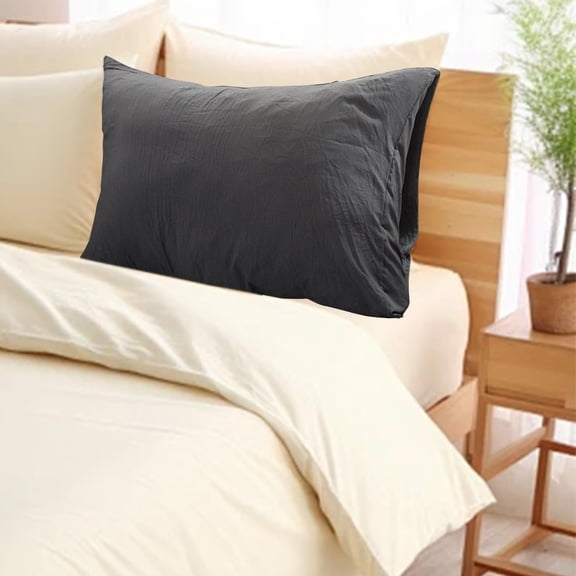 VALSEEL Pillow Cover Pillow Case Without Printing Japanese Style Washed Pillow Head Cover Bedding Solid Color Clear and Multi-color Selection Elegant and Not Clear