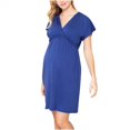 thumbnail image 1 of VALSEEL Pregnant Women Clothes V Neck Short Sleeved Maternity Breastfeeding Casual Dress, 1 of 8