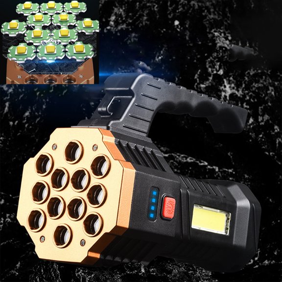 VALSEEL Rechargeable Flashlight Ultra Bright USB Outdoor Long Range High Power Portable Searchlight for Household Home Decor Collection