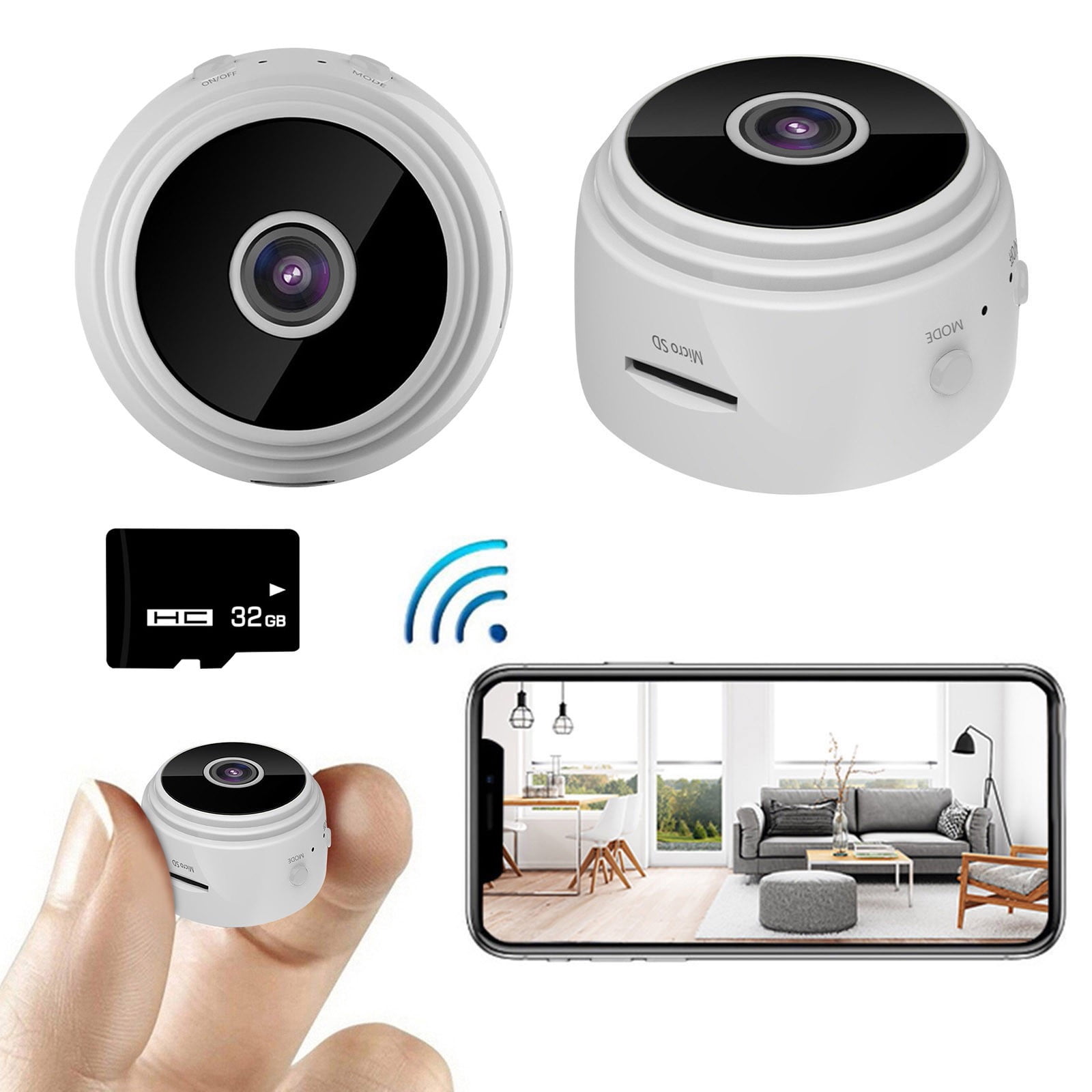 VALSEEL Smart Home HD 1080P Mini Camera Wireless Wifi Security Cam ...