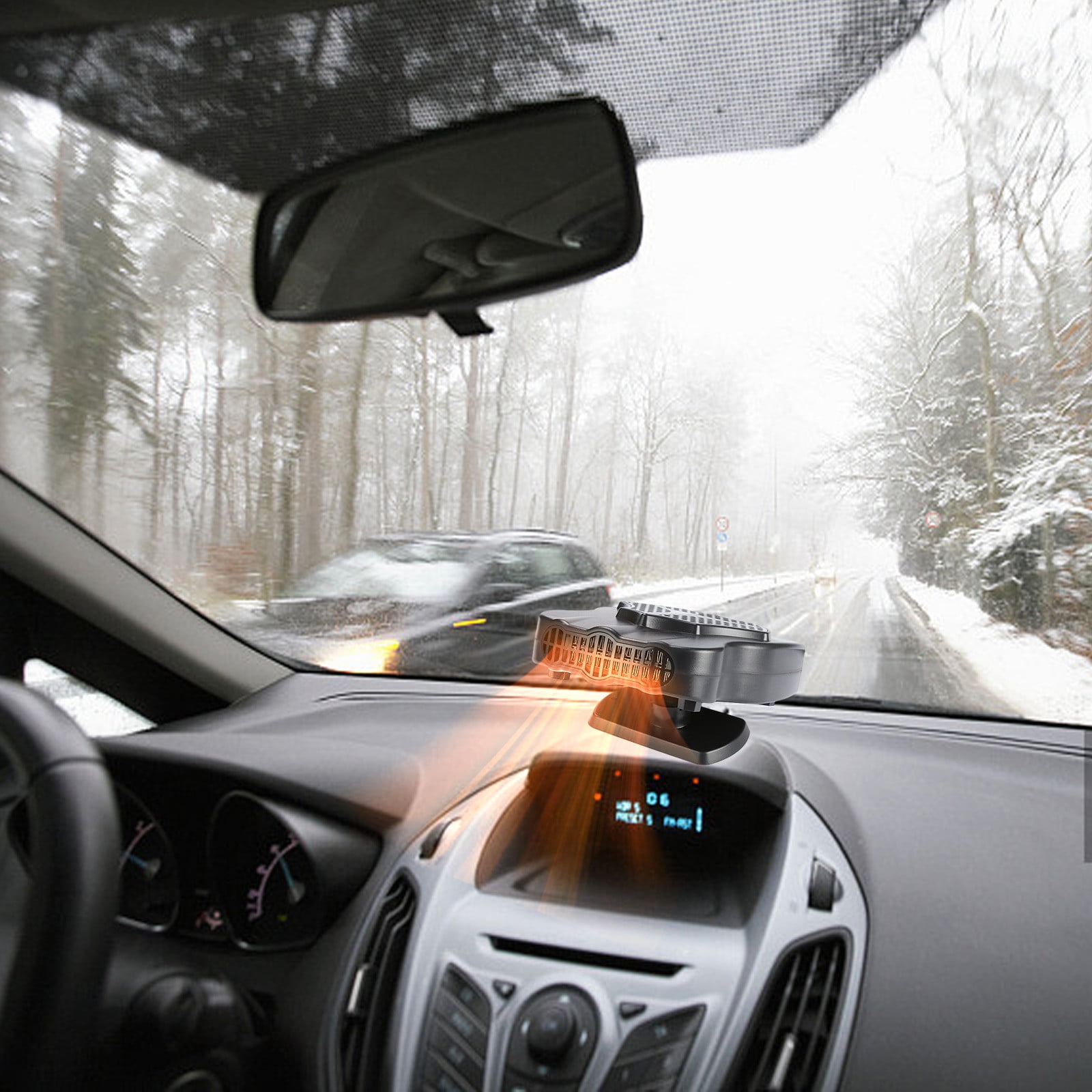 VALSEEL Space Heater Car Heater Portable Vehicle Windscreen Defrost