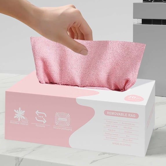 VALSEEL Spring Cleaning Organization 20PCS Water-absorbent Lin Extractable Dishcloths for Kitchen Disposable Washable and Grease Dishcloths on Clearance