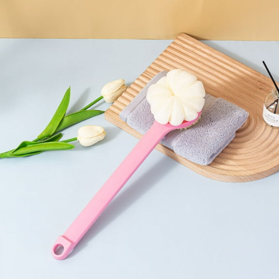 VALSEEL Spring Cleaning Organization Double Sided Bath Brush with Long Handle Soft Bristle Bath Brush Back Rubbing Bath Towel for Men and Women on Clearance
