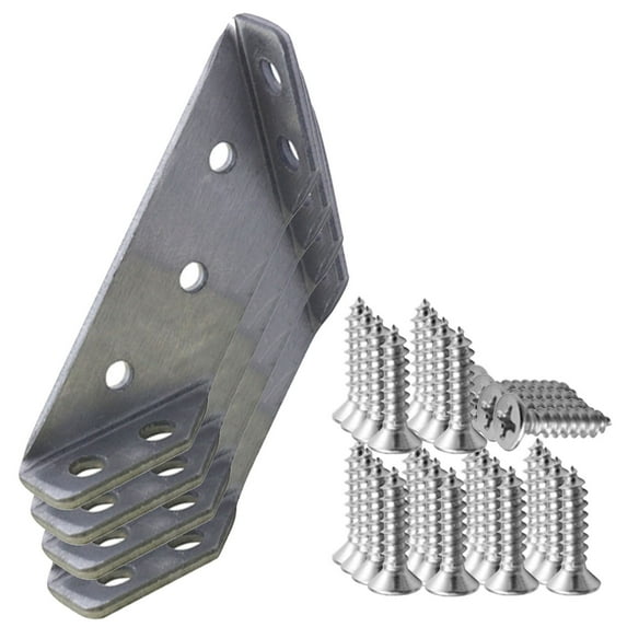 VALSEEL Stainless Steel Multifunctional Corner Three Sided Fixed Corner Brace Cabinet Trapezoidal Hanging Angle Hanging Layer Board Support Furniture Connecto Tools