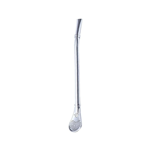 VALSEEL Stainless Steel Straw Spoon Purpose Coffee Beverage Stirring Spoon, Milk Tea Filtering Straw Spoon Dinnerware