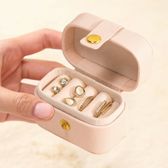 VALSEEL Travel Jewelry Case Jewelry Travel Organizer Mini Jewelry Box Bridesmaid Gift Boxes Bridesmaid Proposal Stuffer Small Storage Organizer For Girls Women
