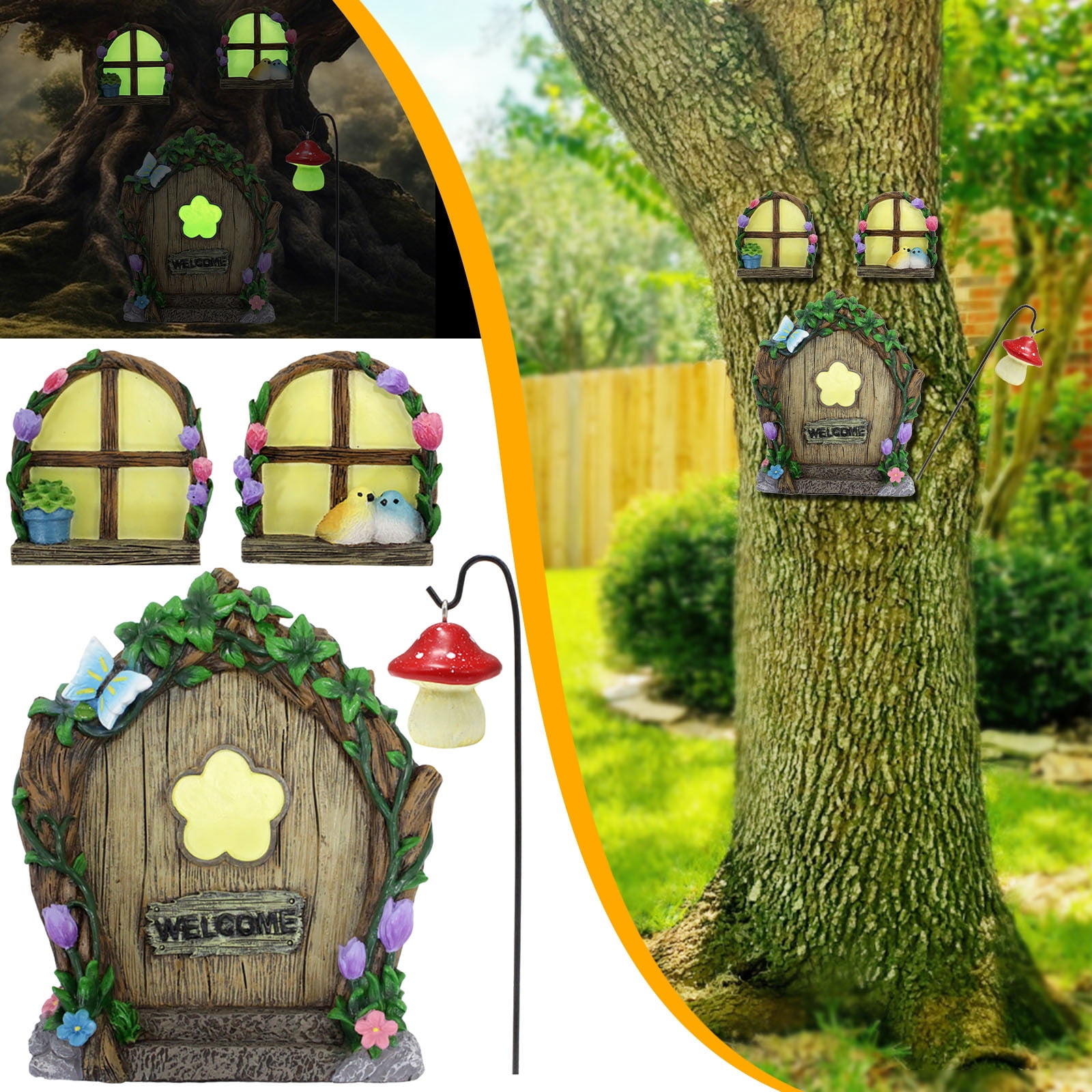 VALSEEL Tree Hanging Garden Decoration Simulation Flower Night Door And ...