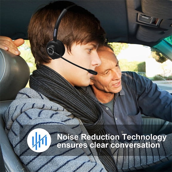 VALSEEL Trucker Bluetooth Headset Wireless Headset with Microphone for PC Bluetooth Headset with Microphone Noise Cancelling for Cell Phones Computer Truck Drivers on Clearance