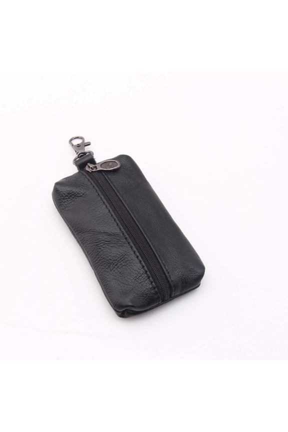 Unisex Leather Key Case Wallet Pouch Bag Keychain Holder with Key Zipper Storage Bags