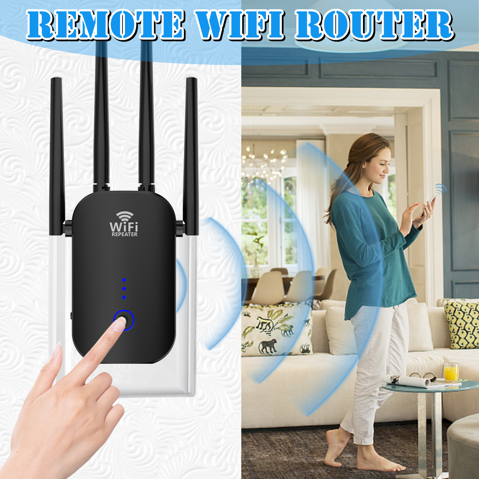 VALSEEL Wifi Extender Repeaters 1200M Signal Booster Mode Amplifier
