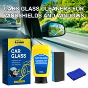 VALSEEL Windshield Car Cleaner Set 1X Cleaner 150ml,1X Sponge,1X Rag To Clean Up Windshield Dirt Cleaning Supplies