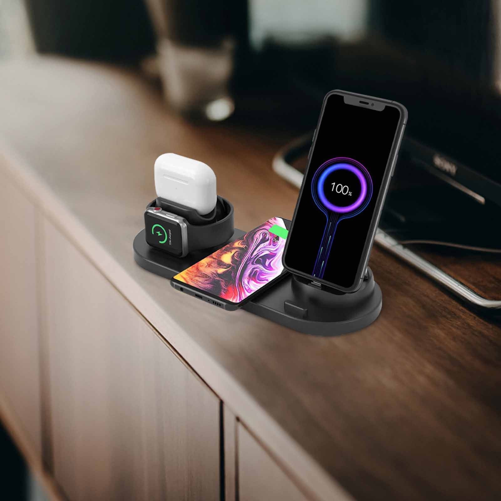 VALSEEL Wireless Charger,4 In 1 Charger Stand, Fast Wireless Charging