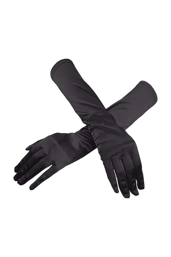 Womens Satin Long Gloves Opera Wedding Bridal Evening Party Prom Gloves