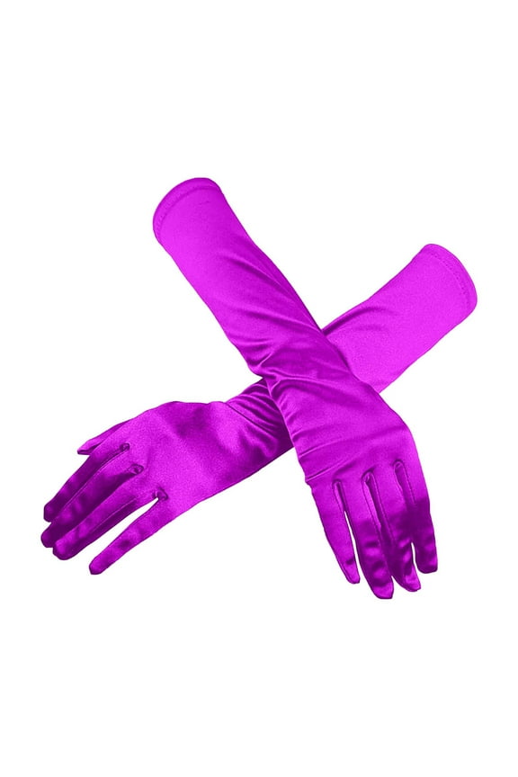 Womens Satin Long Gloves Opera Wedding Bridal Evening Party Prom Gloves
