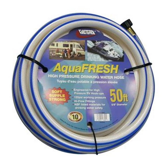 VALTERRA LLC W016600 Fresh Water Hose, White, 0.62 In. X 50 Ft.
