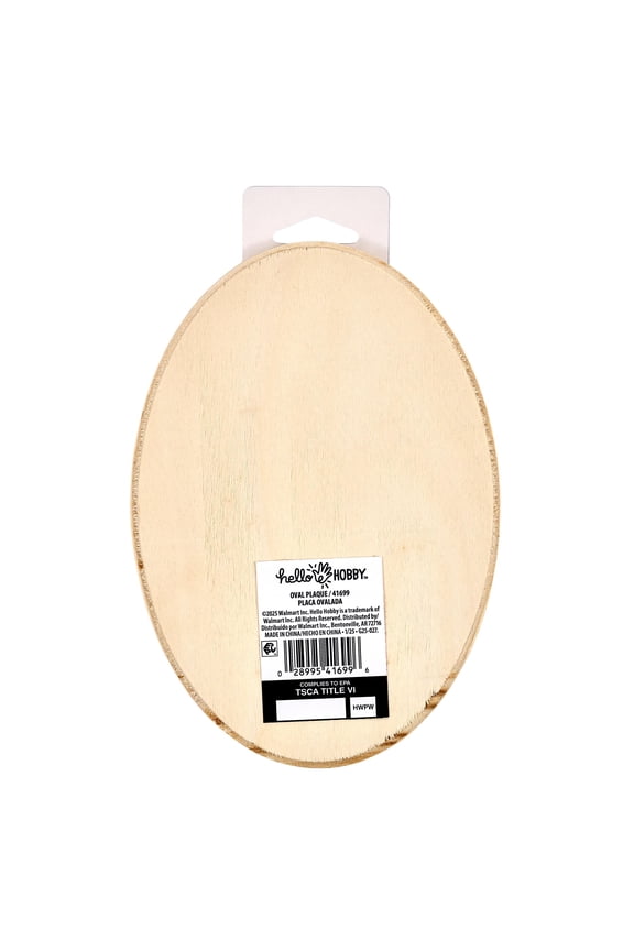 Wood Oval Plaque, 7.25" x 5"