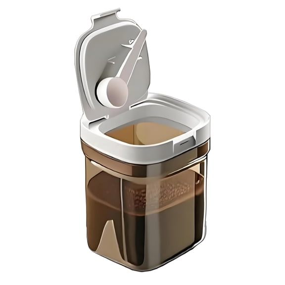 VALUNE 1300ml Airtight Coffee Canister, Kitchen Food Storage Jar with Scoop for Grounds Coffee, Beans, Tea, Sugar, Flour, Cereal, 15oz Coffee Storage Container