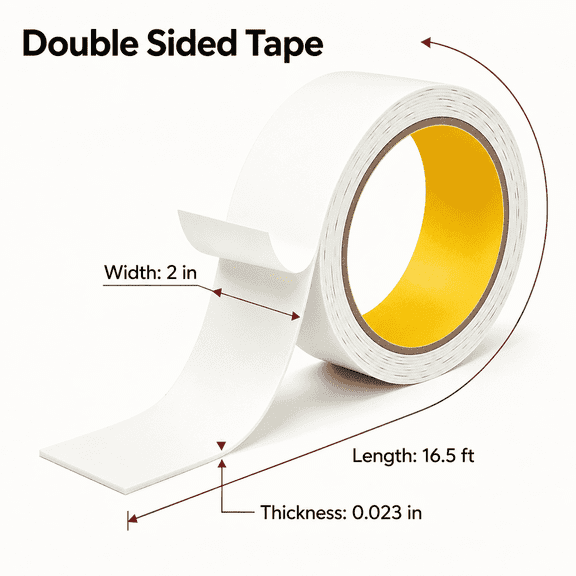 VALUNE 2"16.5Ft Double Sided Tape, Heavy Duty No Residue Removable PE Foam Mounting Tape, Extra Strong Waterproof Adhesive Tape for Walls Home Office Decor Crafts Paint Picture Poster