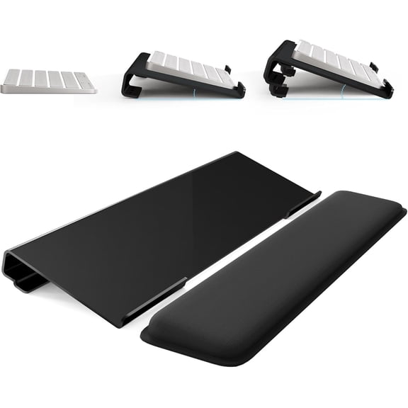VALUNE 2-Level Height Adjustment Computer Keyboard Stand for Desktop, Non-Slip Keyboard Wrist Rest Riser Pad for Office, Gaming, and Home Desks