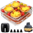 thumbnail image 1 of VALUNE 3-Pack 7 Inch Stackable Stainless Steel Air Fryer Racks with Silicone Feet, Air Fryer Accessories Fit for Ninja Crispi/Pro 5QT, Cosori 5QT, Chefman 5-6QT & More, 1 of 9