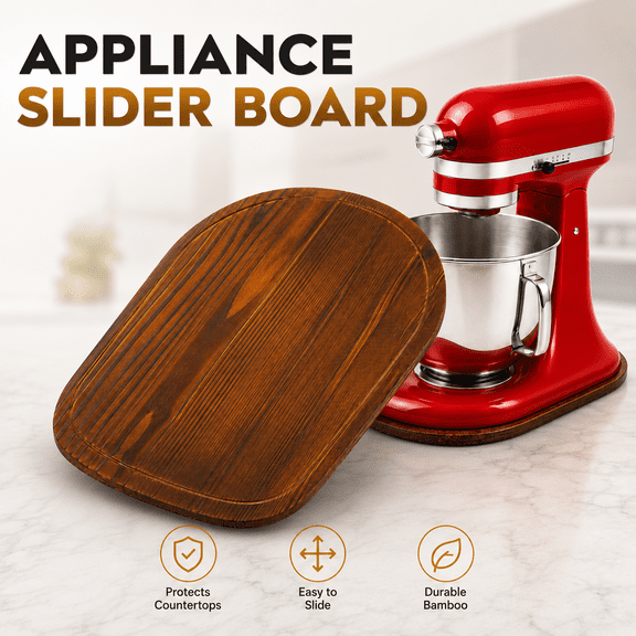 VALUNE 4.5-5 Qt Brown Mixer Slider Mat for Tilt Head Kitchen Aid Stand Mixer, Appliance Sliding Mat for Kitchenaid Artisan, Kitchen Countertop Storage Accessories Moving Tray Attachments