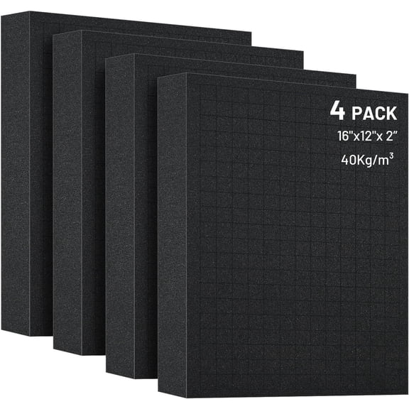 VALUNE 4 PCS 16x12x2 Inch Pick and Pluck Foam Inserts, Professional-Grade Foam for Cases, Tool, Game Box & Drawer Organizer