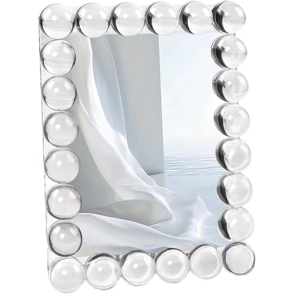 VALUNE 5x7 Clear Bubble Crystal Picture Frame with 24 Clear Balls, Crystal Standing Photo Frame, Exquisite Desk Craft, Vertical Display for Office and Home
