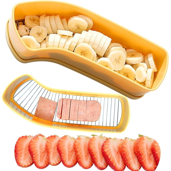 VALUNE Extra Large Banana Slicer, Egg Cutter for Hard Boiled Eggs, Spam Slicer, Cheese Butter Cutter for Hot Dog Slicing, Multipurpose Strawberry Slicing Kitchen Gadgets for Fruits and Vegetables