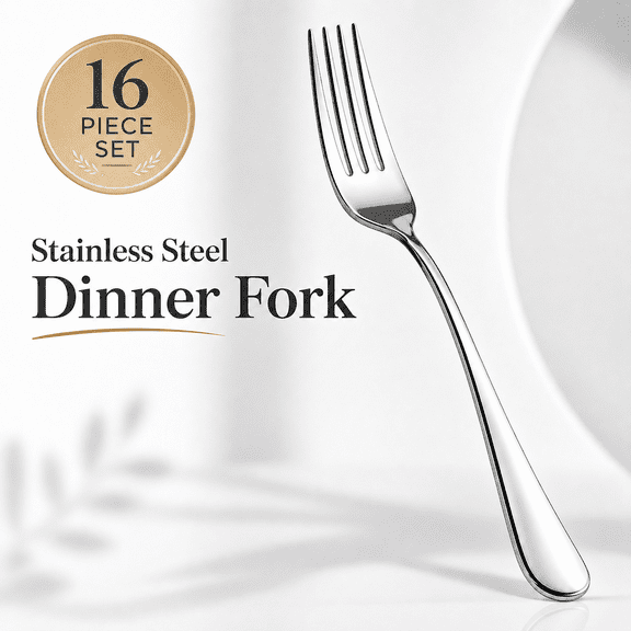 VALUNE Mirror Polished and Dishwasher Safe 16 Pieces Dinner Forks Set, 8" Forks, Food Grade Stainless Steel Dinner Forks, Fine Fork Set for Home, Kitchen, Restaurant