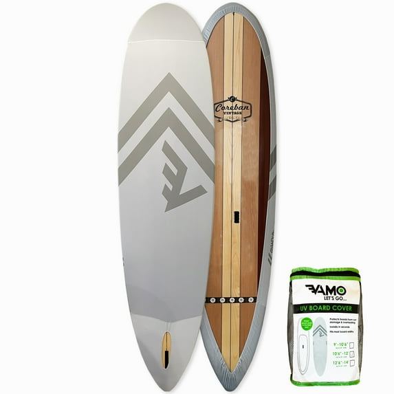 VAMO Stand Up Paddleboard 4-Way Stretch, UV Board Cover for Paddleboards, Kayaks and Surf Boards (Paddleboard not Included) (Gray, 10'6"-12')