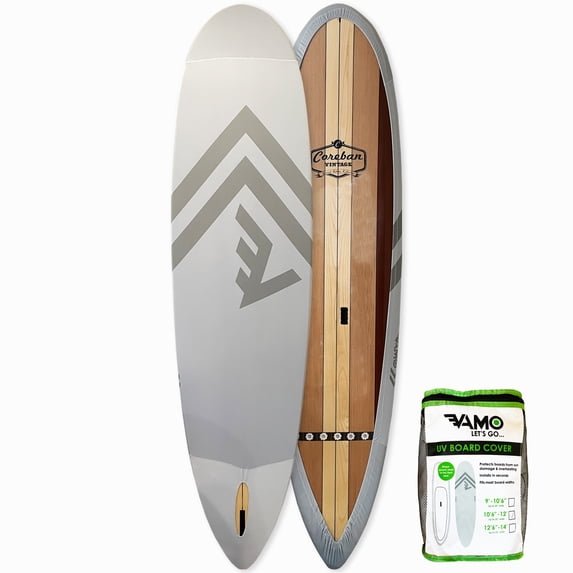 VAMO Stand Up Paddleboard 4-Way Stretch, UV Board Cover for Paddleboards, Kayaks and Surf Boards (Paddleboard not Included) (Gray, 9'6"-10'6")