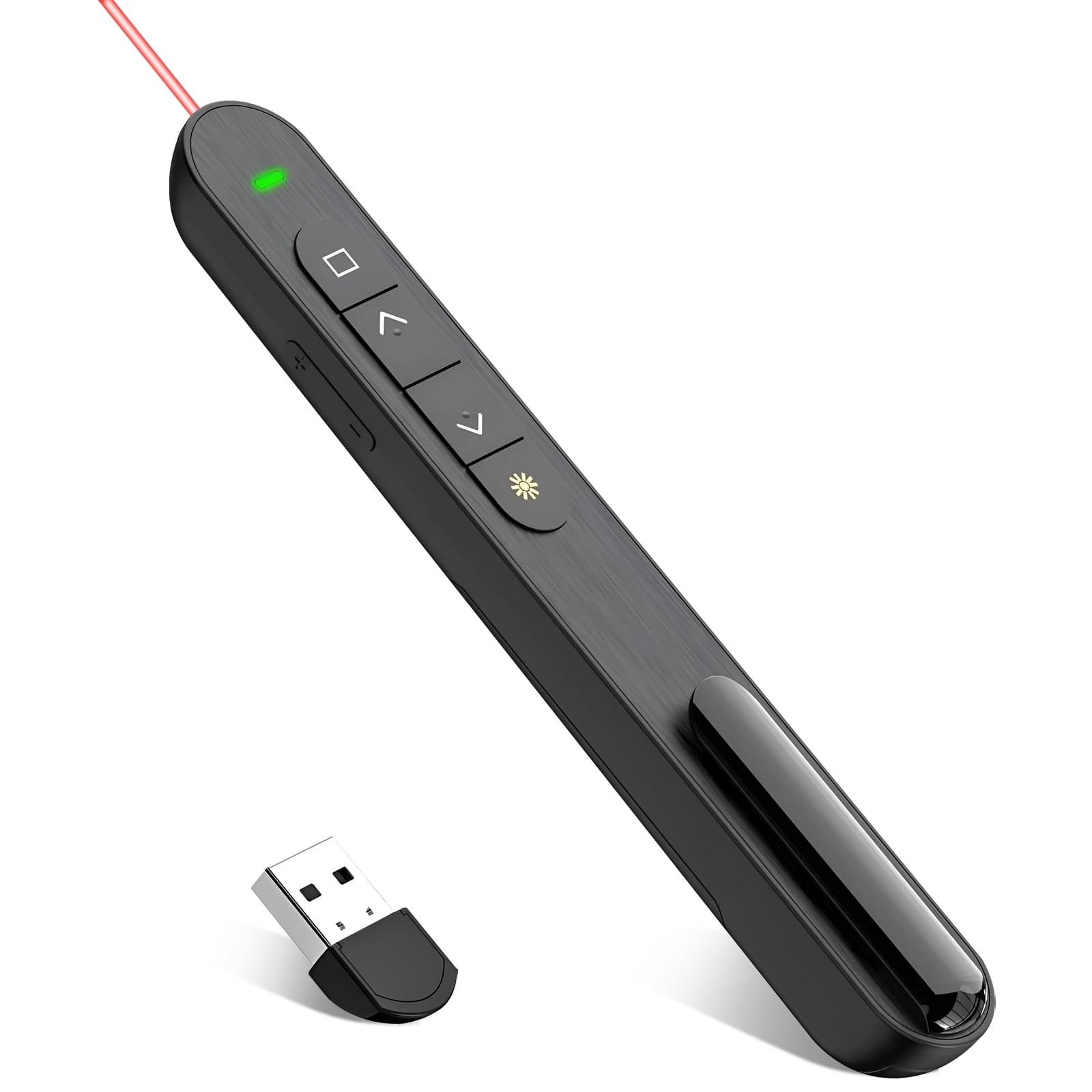 VAMOUT Presentation Clicker for PowerPoint, RF 2.4GHz USB Wireless Presenter Remote with Laser Pointer & Volume Control, PowerPoint Clicker Slide Advancer for Mac, Windows, Laptop, Keynote