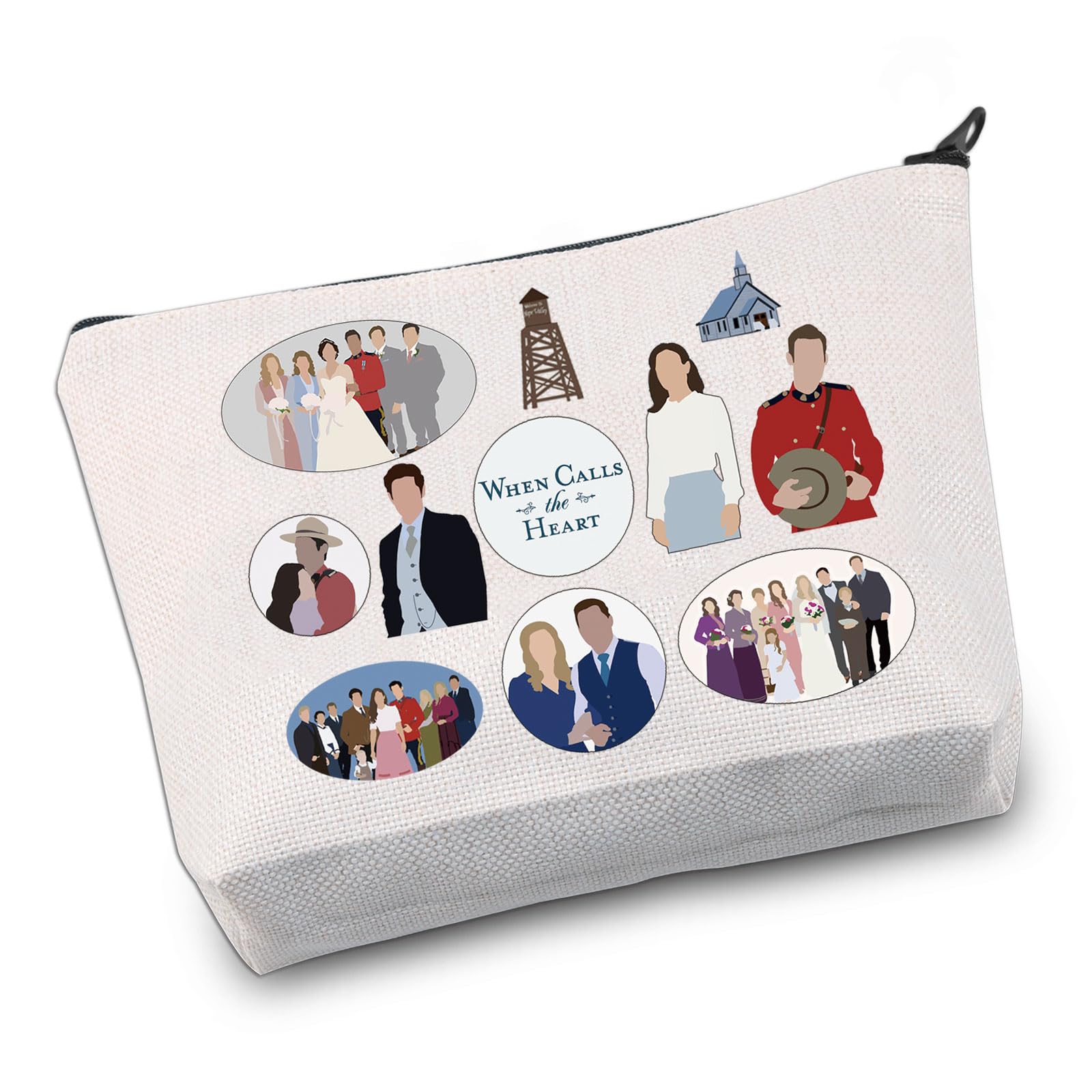 VAMSII Make-up-Tasche 'When Calls The Heart' – 23x17 Cm – Wasserdichte Kosmetiktasche Als Fan-Geschenk