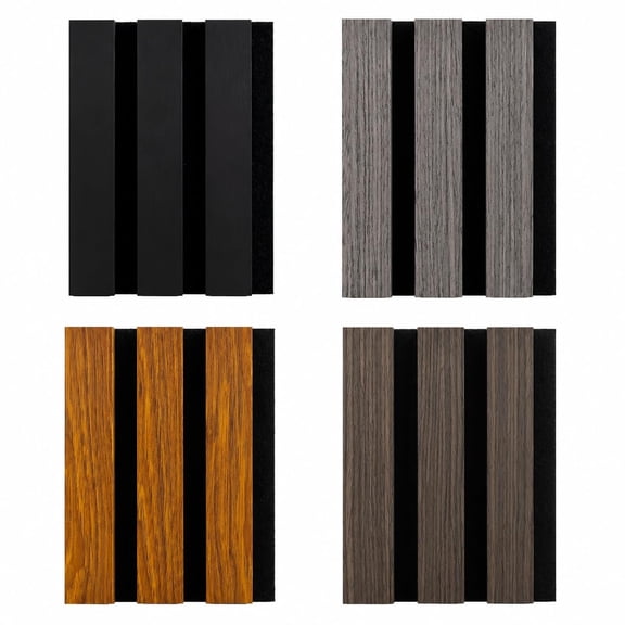 VAMSLAT Wood Wall Panel Sample Pack, 4 Pieces 5.9" x 4.7", Acoustic Wall Panel Samples for Wall and Ceiling Decor