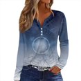 VAMUKO Halloween Tops for Women Plus Size Fall Henley V neck Long