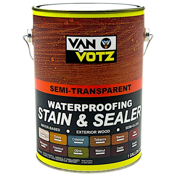 VAN VOTZ Waterproofing Stain & Sealer (1-Gallon, Sienna)