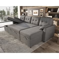 thumbnail image 1 of VANACC 112" Sectional Sofa with Double Storage Chaise,Reversible Pull Out Couch for Living Room,Gray, 1 of 13