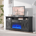 thumbnail image 1 of VANACC 63" TV Stand with 26" Fireplace, 63" Entertainment Center for TVs up to 73", Antique Black & Oak, 1 of 10