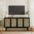 thumbnail image 1 of VANACC 63" TV Stand with Metal Mesh Doors & Adjustable Shelf, Black, 1 of 7