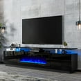 thumbnail image 1 of VANACC 80" Fireplace TV Stand with 40" Electric Fireplace for TVs up to 90" , Black, 1 of 10