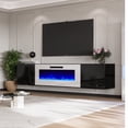 thumbnail image 1 of VANACC Floating Fireplace TV Stand with 40" Electric Fireplace for TVs up to 90", Black/White, 1 of 8