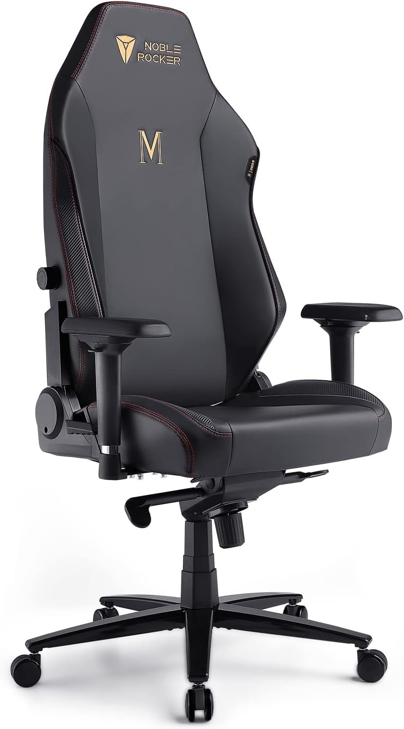 VANACC Gaming Chair Ergonomic PC Game Chair- Lumbar Support Headrest 4D Armrests Computer Chair, Big and Tall Comfortable Large, Black Pu, R Size