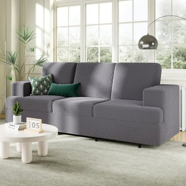 VANACC Modern Sofa,3 Seater Adult Couch with Thick Armrest and Cushion for Living Room,Gray