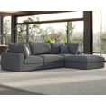 thumbnail image 1 of VanAcc Modular Sectional Sofa, 114" Down Filled Sectional Sofa, 4 Seats L Shaped Sofa with Chaise, Ottoman, Oversized Cloud Couch, Grey Linen, 1 of 5