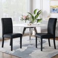 thumbnail image 1 of VanAcc Velvet Upholstered Dining Chairs, Set of 2, Tufted Curved Back, Wooden Legs, Modern Minimalist Style for Kitchen Dining Room, Black, 1 of 8